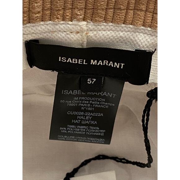 Isabel Marant Y2K Boho Haley Corduroy Bucket Hat Chestnut Brown Cotton Velvety - Picture 9 of 10